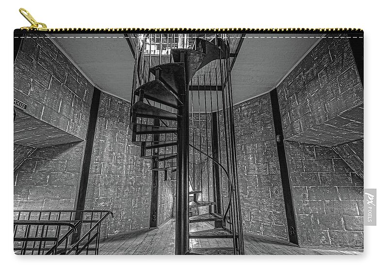 Staircase Zip Pouch featuring the photograph Old tower. Mariupol. Staircase by Anna Rumiantseva