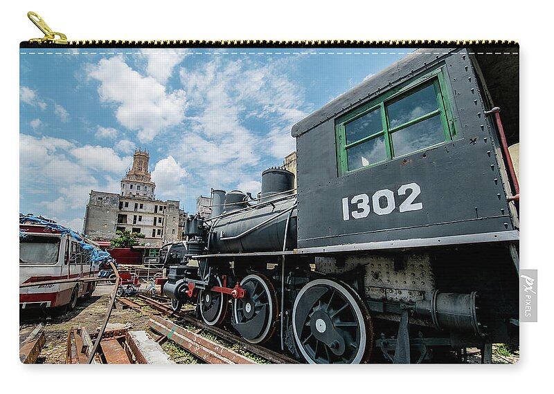 Cuba Zip Pouch featuring the photograph Old Trains, Havana. Cuba by Lie Yim