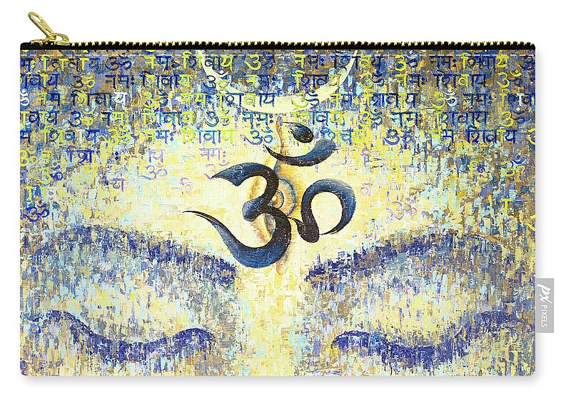 Om Zip Pouch featuring the painting OM by Vrindavan Das