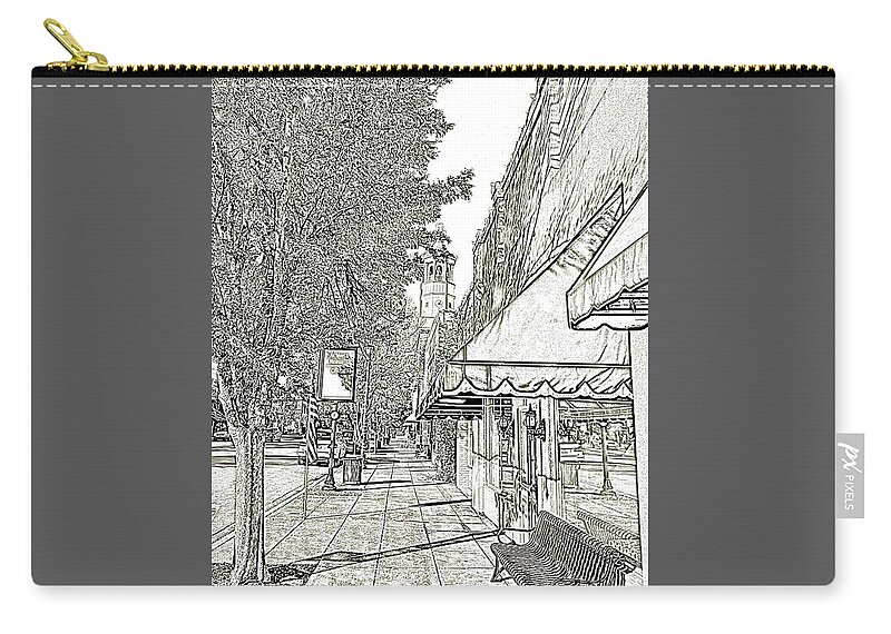 Camden Zip Pouch featuring the digital art On Broad Street, Camden, SC by Forrest Fortier