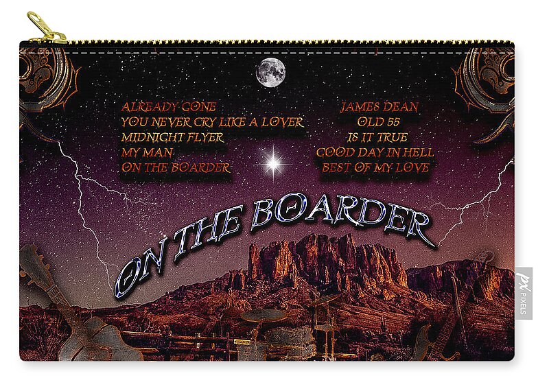On The Border Carry-all Pouch featuring the digital art On The Border by Michael Damiani