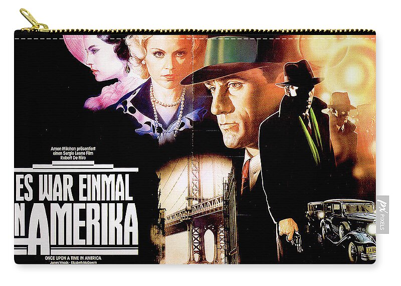 Once Zip Pouch featuring the mixed media ''Once Upon a Time in America'' French movie poster 1984 by Stars on Art