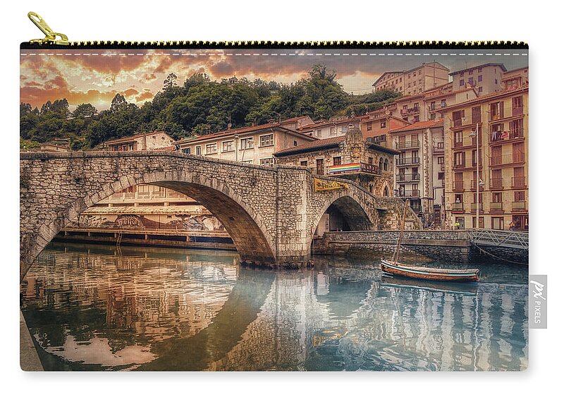 Bridge Zip Pouch featuring the photograph Ondarroa by Micah Offman