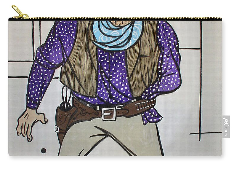 Western Zip Pouch featuring the drawing One-Arm Gun by Phil Mckenney