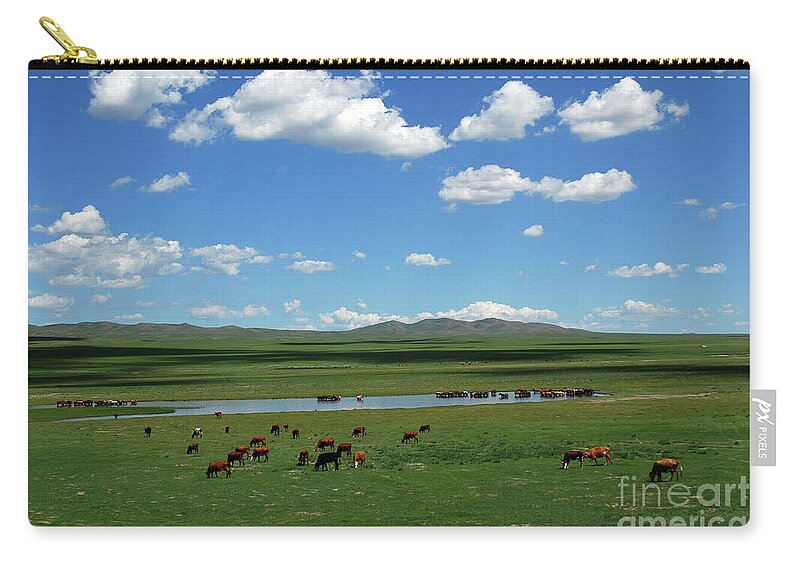 One Day Countryside Zip Pouch featuring the photograph One day Countryside by Elbegzaya Lkhagvasuren