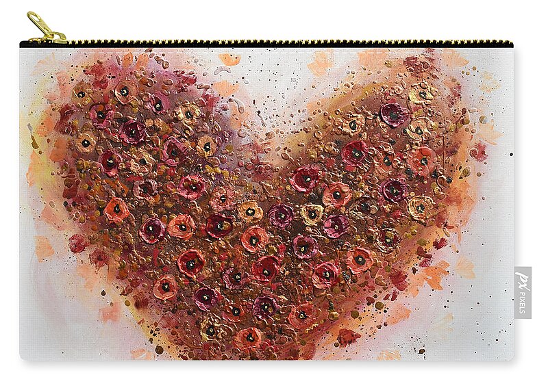 Heart Carry-all Pouch featuring the painting One Love by Amanda Dagg