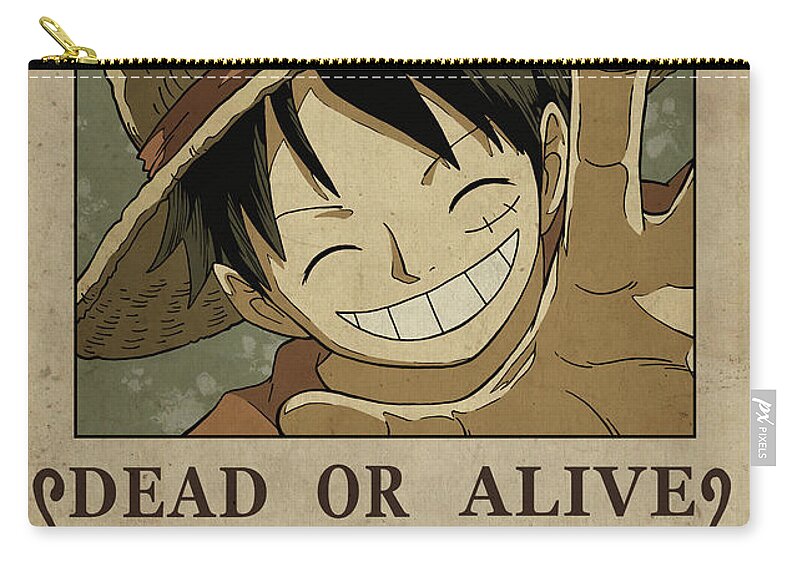 One Piece Wanted Poster - LUFFY Zip Pouch by Niklas Andersen - Pixels Merch