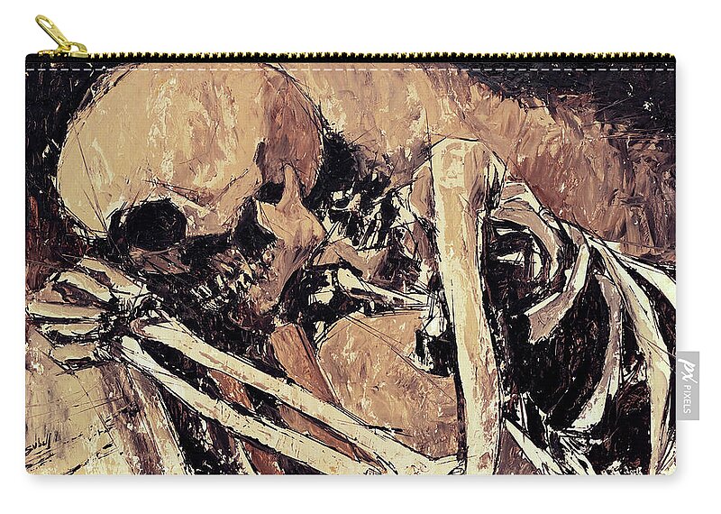 Praying Zip Pouch featuring the painting One Prayer Too Late by Sv Bell