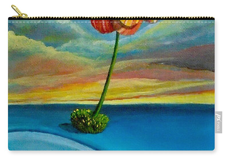 Flower Carry-all Pouch featuring the painting Onwards by Mindy Huntress