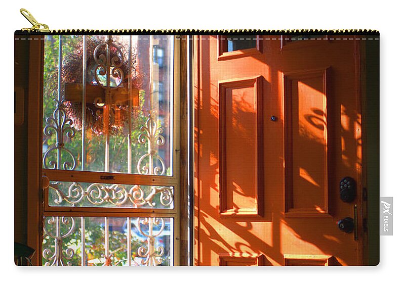 Orange Zip Pouch featuring the digital art Open Door by Leon deVose