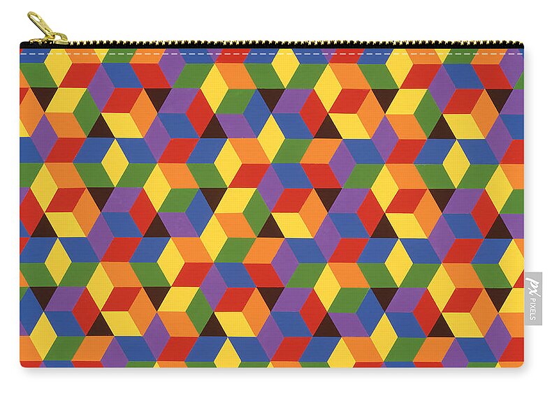 Abstract Carry-all Pouch featuring the painting Open Hexagonal Lattice I with Square Cropping by Janet Hansen