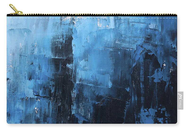 Blue Zip Pouch featuring the painting Open sea by Sv Bell