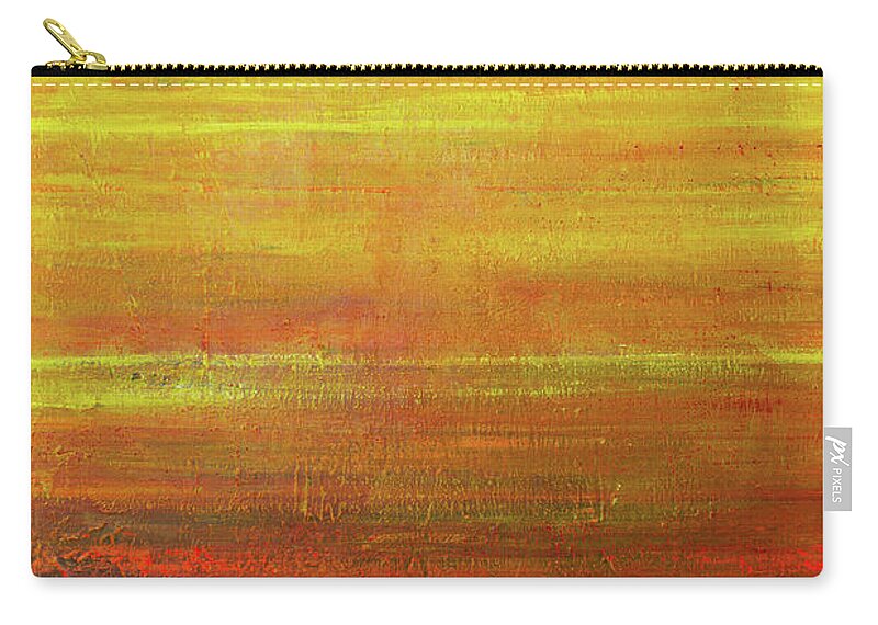 Derek Kaplan Zip Pouch featuring the painting Opt.31.19 'Waiting For The Sun To Rise' by Derek Kaplan
