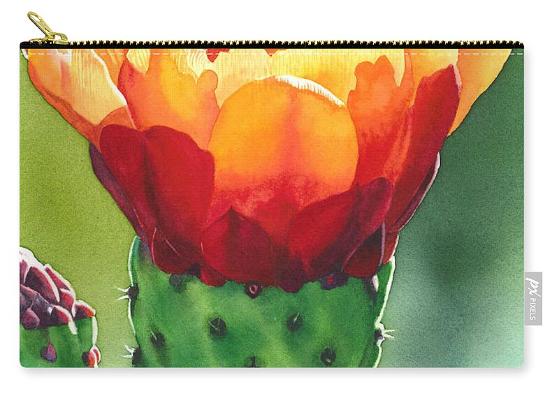 Opuntia Zip Pouch featuring the painting Opuntia by Espero Art