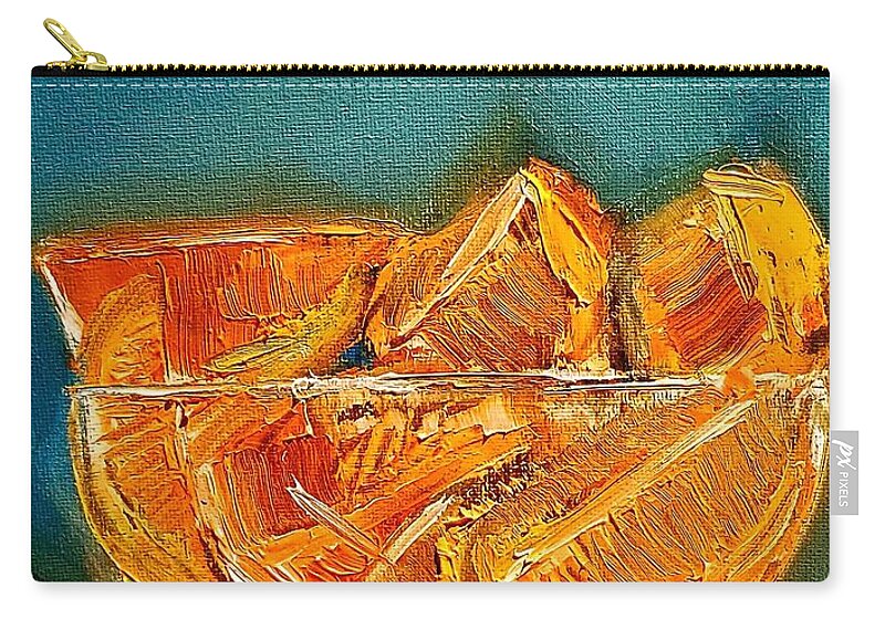 Oranges Zip Pouch featuring the painting Orange A Delish by Lisa Kaiser