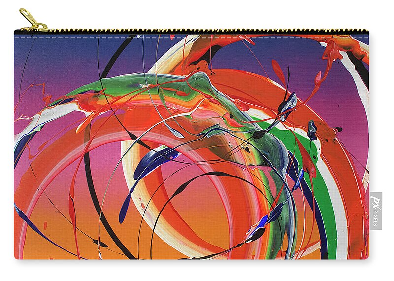 Abstract Painting Zip Pouch featuring the painting Orange and Blue by Richard Day