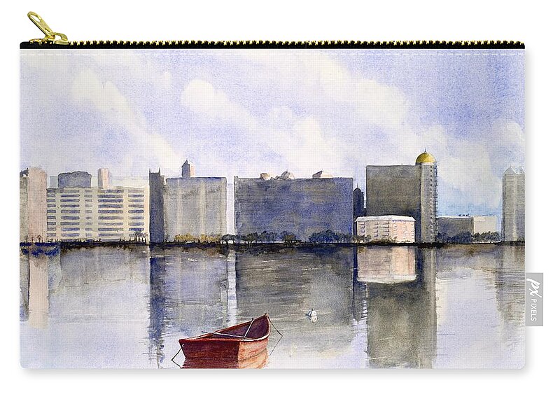 Sarasota Zip Pouch featuring the painting Orange Dory by John Glass