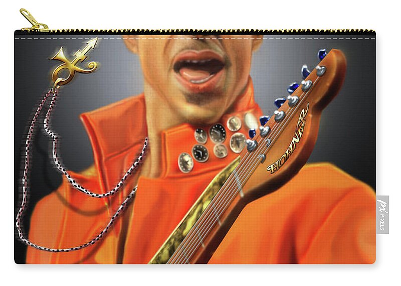 The Artist Zip Pouch featuring the painting Orange Is The New Purple by Reggie Duffie