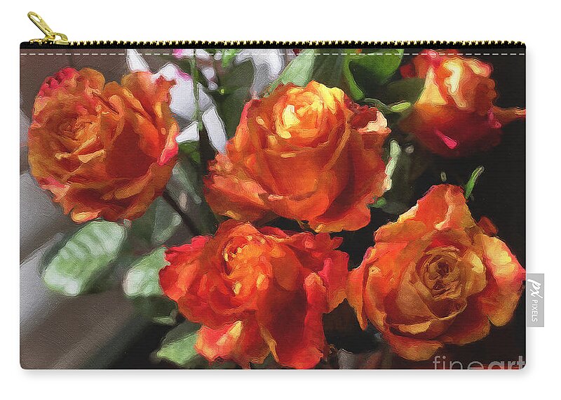 Flowers Carry-all Pouch featuring the photograph Orange Roses Too by Brian Watt