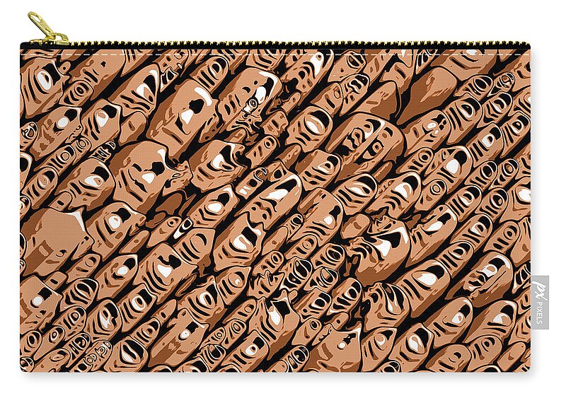 Pattern Zip Pouch featuring the digital art Orange Shift by Phil Perkins