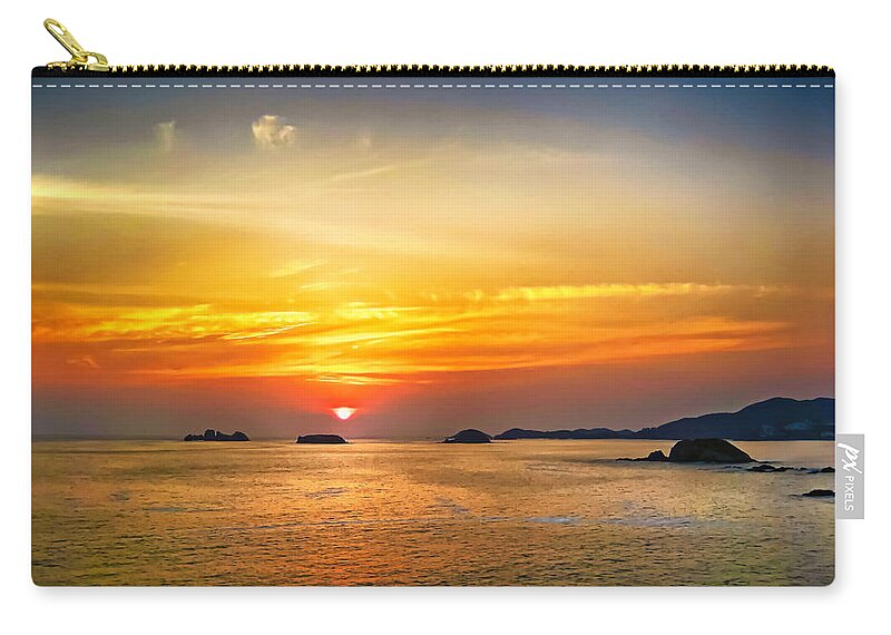 Ixtapa Carry-all Pouch featuring the photograph Orange sky in Ixtapa, Mexico by Tatiana Travelways