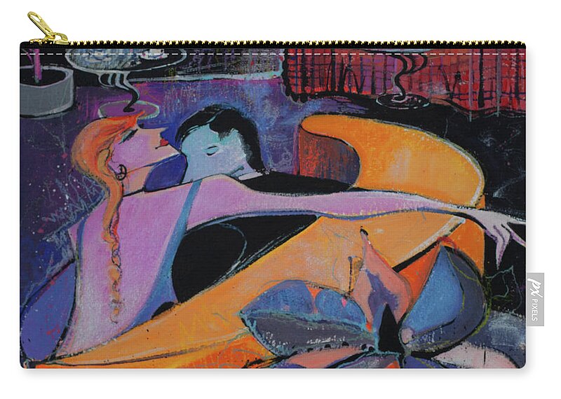 Orange Slice Zip Pouch featuring the painting Orange Slice by Cherie Salerno