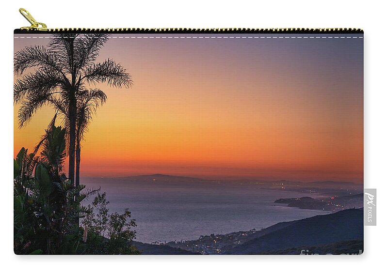 Vivid Reflection Zip Pouch featuring the photograph Orange Splash sunset, Laguna Beach by Abigail Diane Photography
