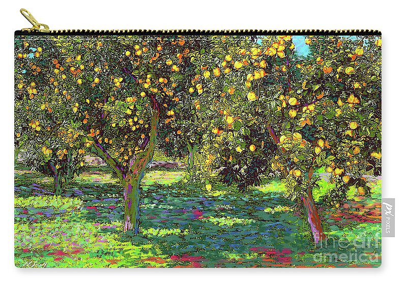 Landscape Carry-all Pouch featuring the painting Orchard of Lemon Trees by Jane Small