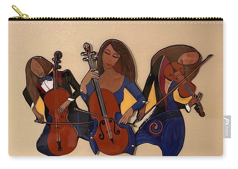 Music Carry-all Pouch featuring the mixed media Orchestral Trio by Bill Manson
