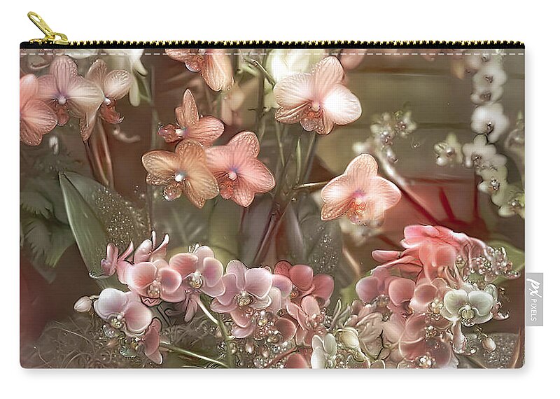 Orchid Zip Pouch featuring the photograph Orchid Elegance by Debra Kewley