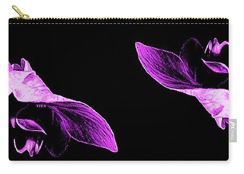 Wide Format Zip Pouch featuring the photograph Orchids - Soaring Together by VIVA Anderson