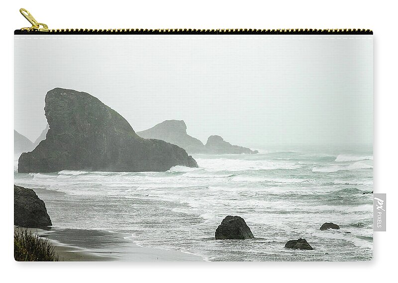 Landscape Zip Pouch featuring the photograph Oregon Coast-2 by Claude Dalley