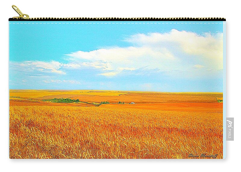 Ranching Zip Pouch featuring the photograph Oregon Gold by Steve Warnstaff