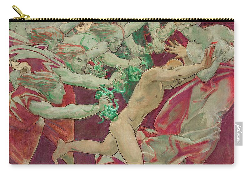 Nude Zip Pouch featuring the painting Orestes and the Furies by John Singer Sargent