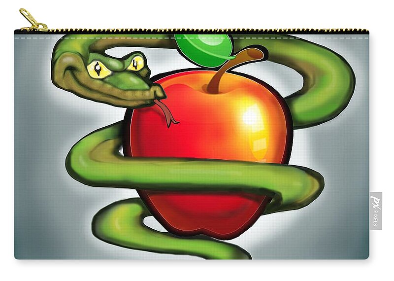 Serpent Zip Pouch featuring the digital art Original Sin by Kevin Middleton