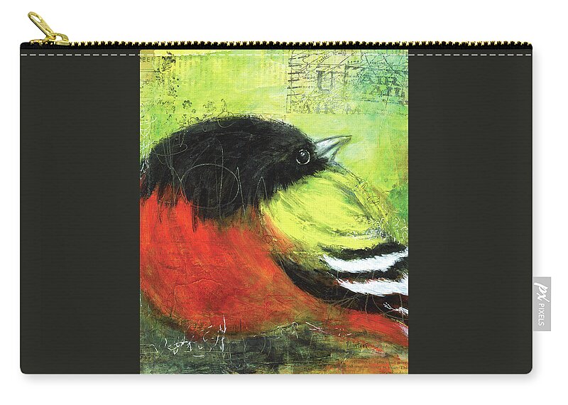 Oriole Zip Pouch featuring the painting Oriole by Patricia Lintner