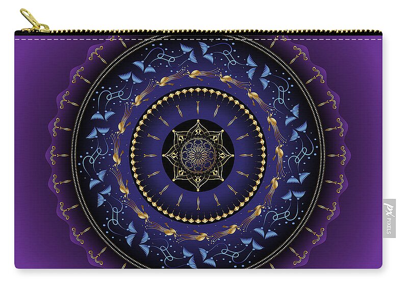 Mandala Zip Pouch featuring the digital art Ornativo Vero Circulus No 4148 by Alan Bennington