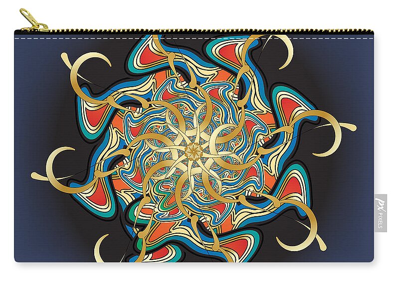 Mandala Graphic Design Zip Pouch featuring the digital art Ornativo Vero Circulus No 4231 by Alan Bennington