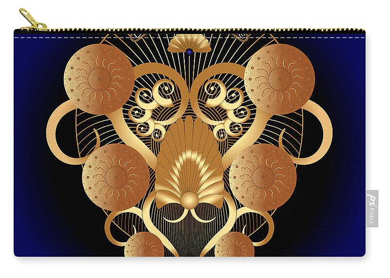 Mandala Graphic Design Zip Pouch featuring the digital art Ornativo Vero Circulus No 4232 by Alan Bennington