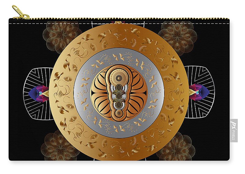 Mandala Graphic Design Zip Pouch featuring the digital art Ornativo Vero Circulus No 4279 by Alan Bennington