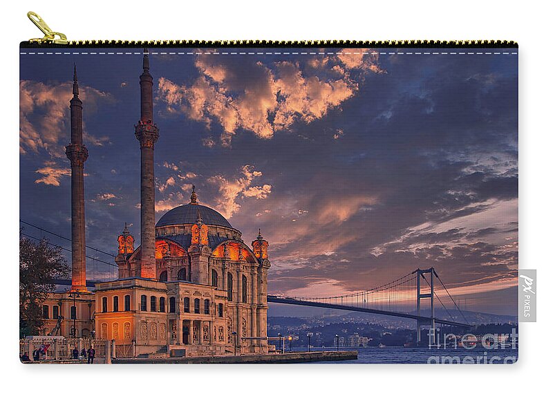 Ortaköy Mosque Zip Pouch featuring the photograph Ortakoy Mosque, Istanbul, Turkey by Sam Antonio