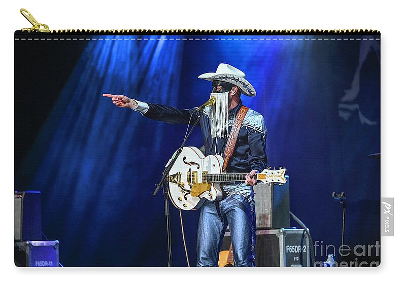 Orville Peck Zip Pouch featuring the photograph Orville Peck by Michael Wheatley