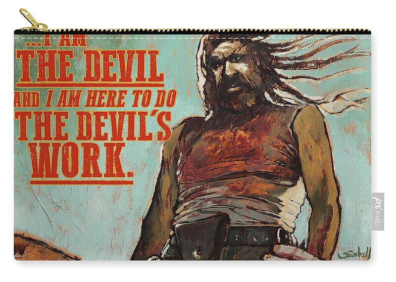 Hair Zip Pouch featuring the painting Otis Driftwood - The Devil's Work by Sv Bell