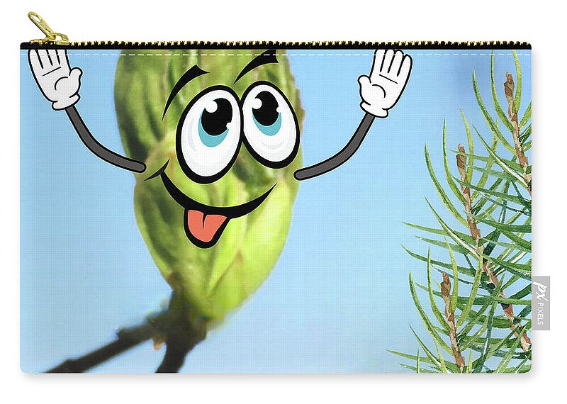 Ai Zip Pouch featuring the digital art Out on a Limb by Cindy's Creative Corner
