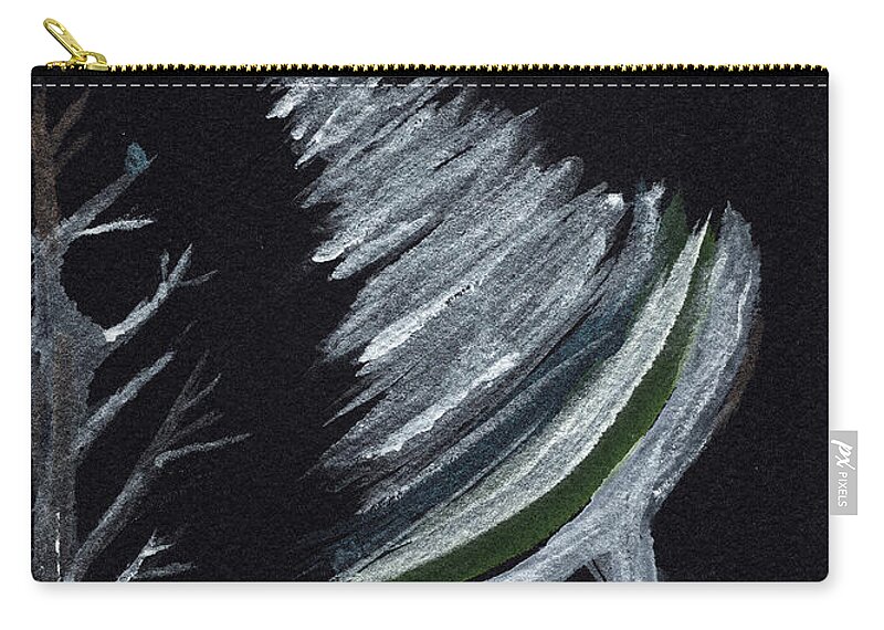 Winter Zip Pouch featuring the painting Out on a Winter Night by Bentley Davis