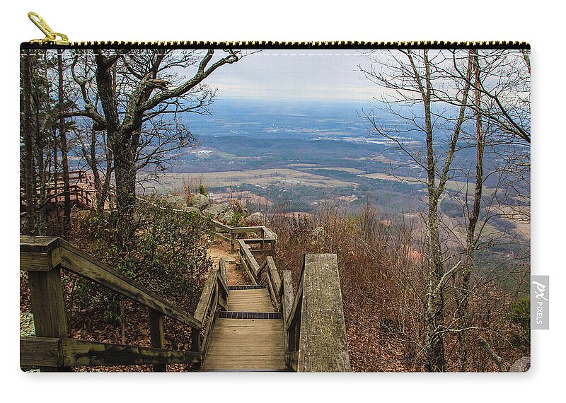 Stairs Zip Pouch featuring the photograph Overlook by Richie Parks