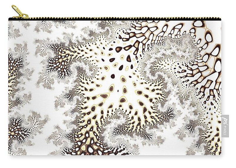 Fractal Zip Pouch featuring the digital art Owl Feather by Mary Ann Benoit