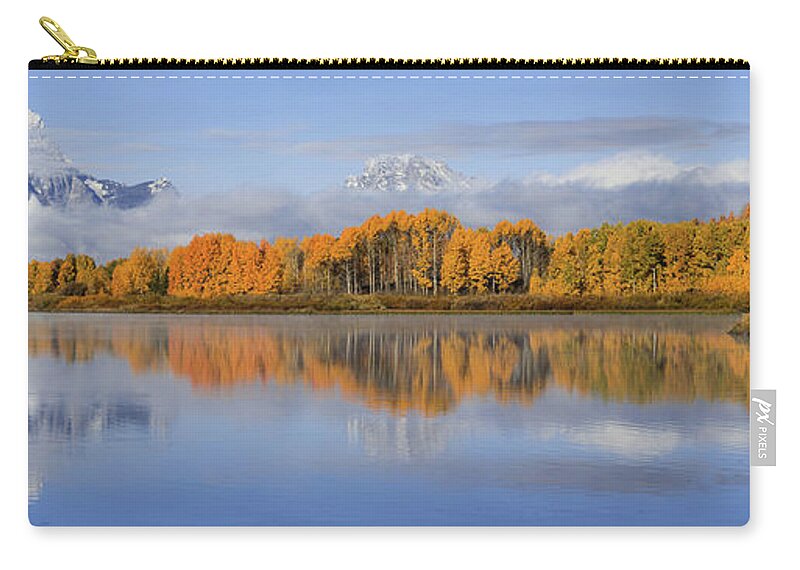 Oxbow Bend Zip Pouch featuring the photograph Oxbow Bend Pano by Wesley Aston