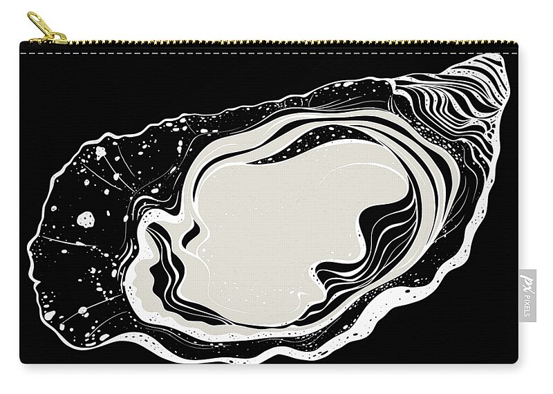Animal Zip Pouch featuring the painting Oyster Black by Tony Rubino