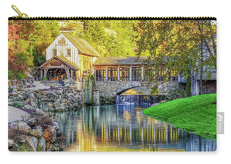 Ozarks Zip Pouch featuring the photograph Ozarks Rustic Fall Creek Reflections by Jennifer White